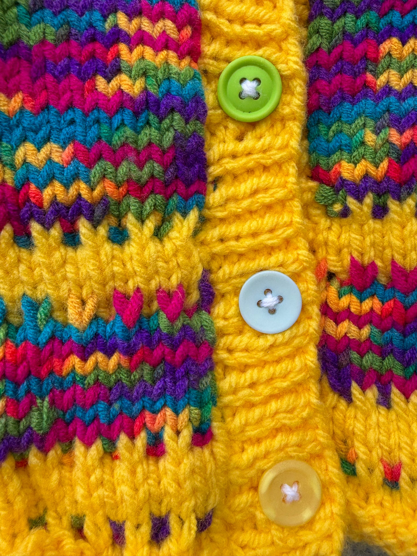 Yellow&colourful melange cardigan   0-3m (56-62cm)