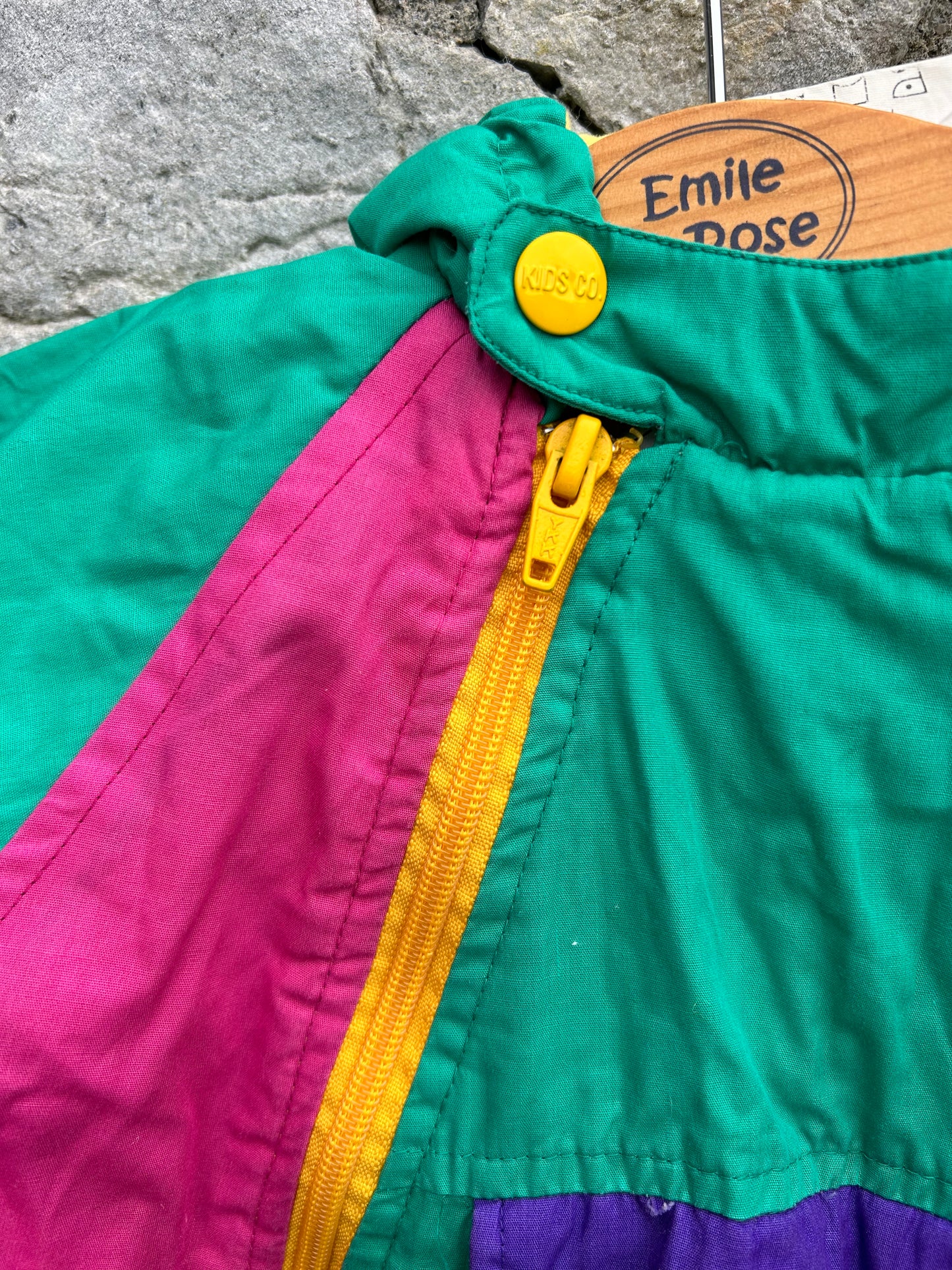 80s Green&pink winter suit  3-6m (62-68cm)