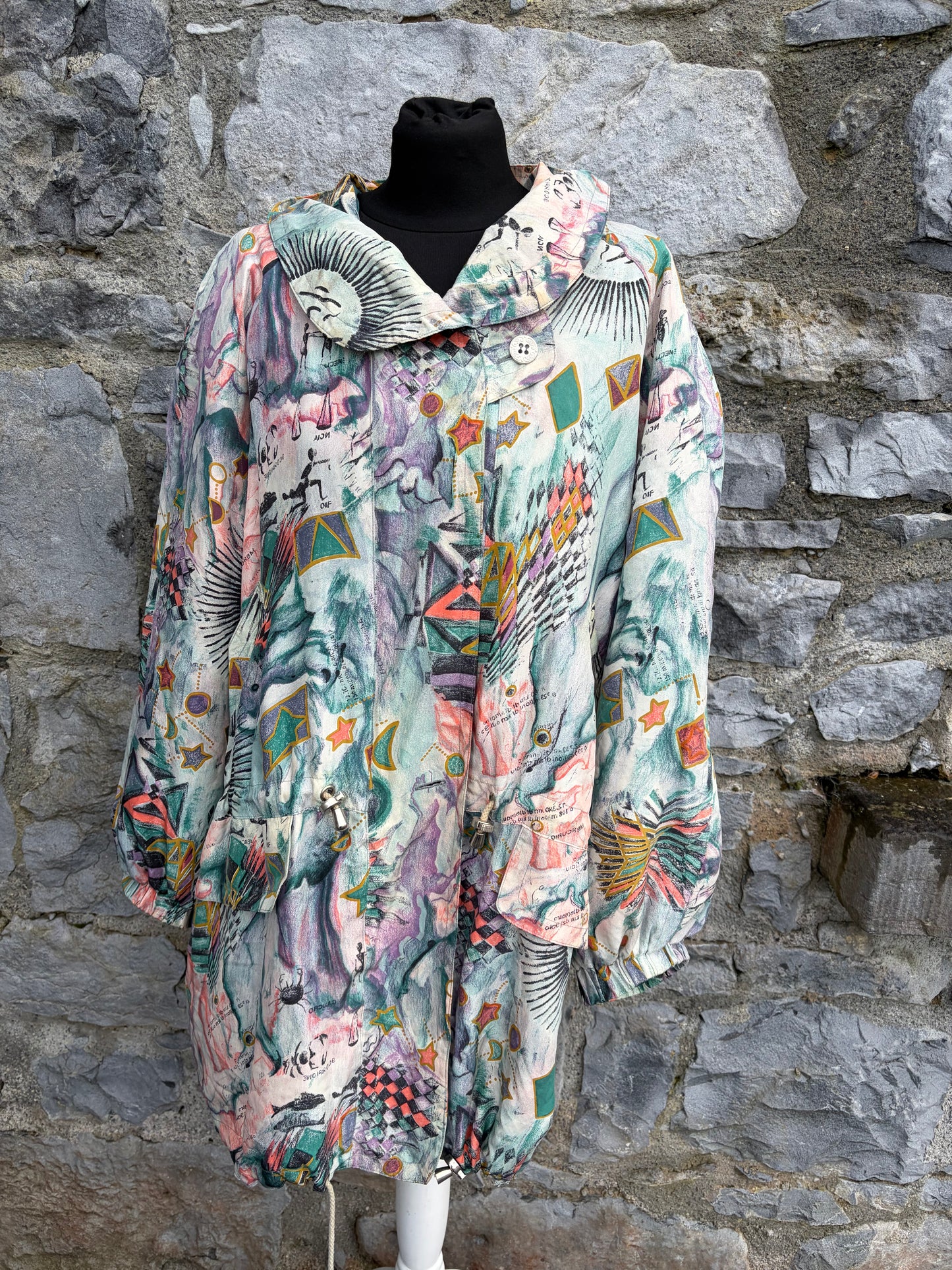 80s abstract zodiac signs jacket uk 16