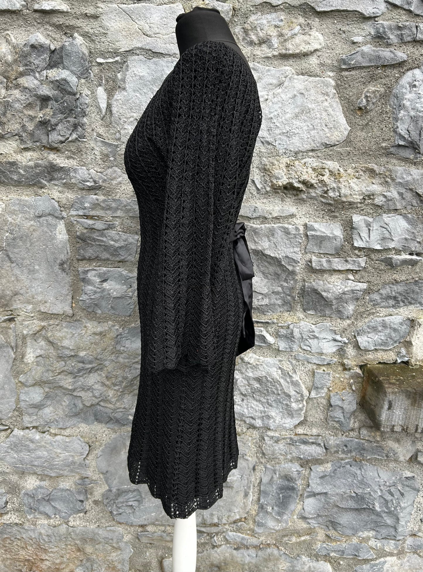 Black crochet dress uk 8