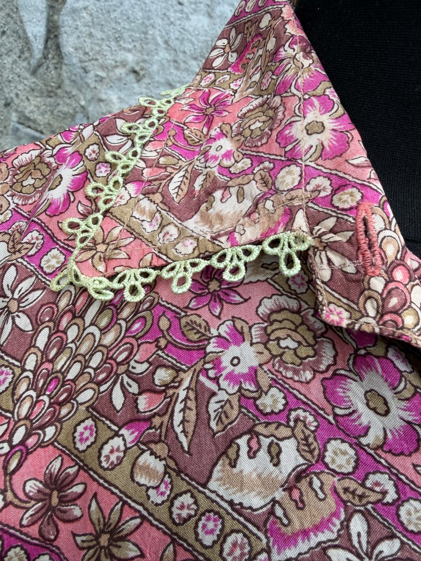 80s pink floral blouse uk 14