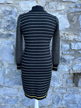 Load image into Gallery viewer, Black stripy knitted dress uk 6-8
