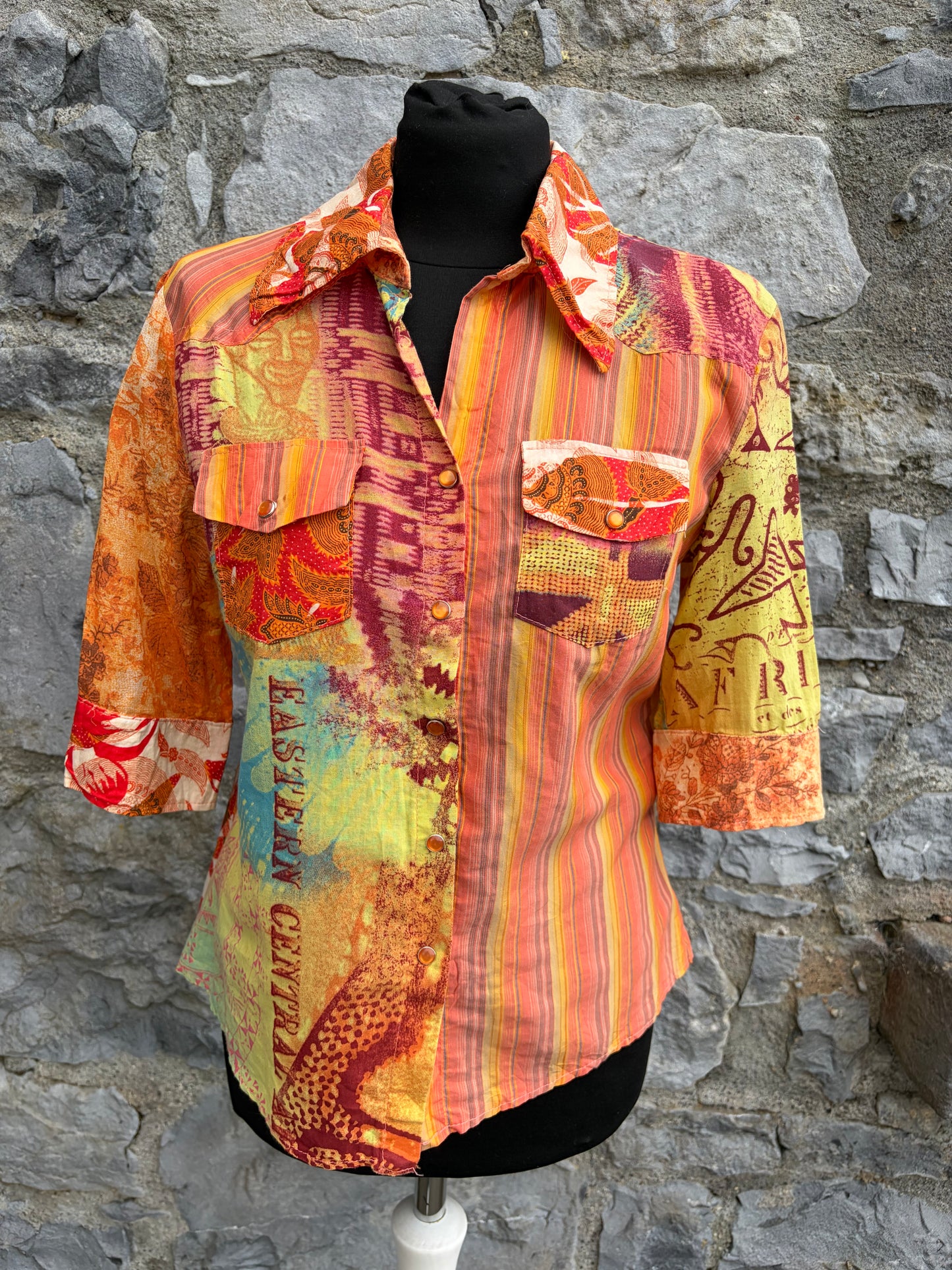 Y2K orange blouse uk 6-8