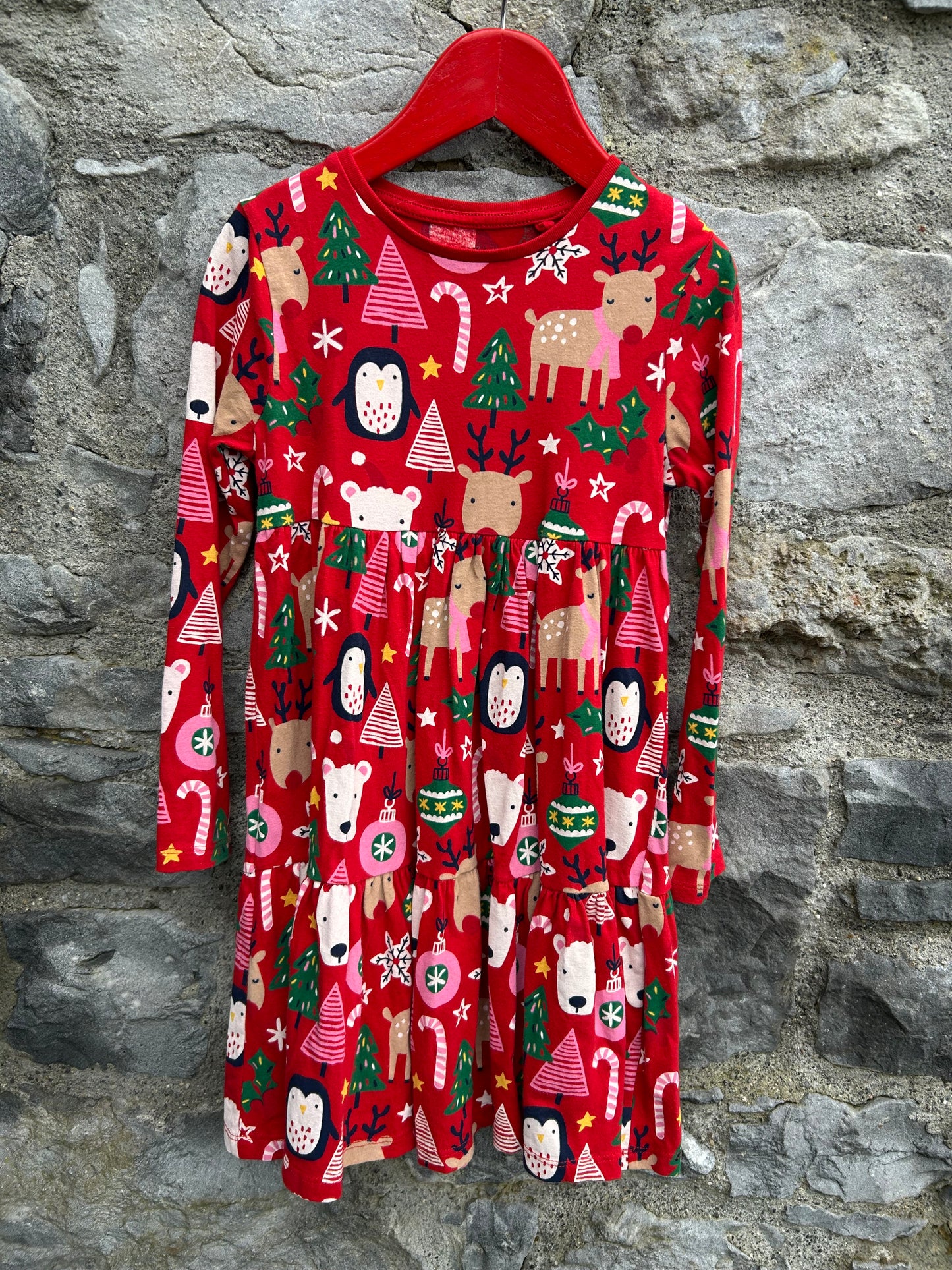 Christmas animals red dress  6-7y (116-122cm)