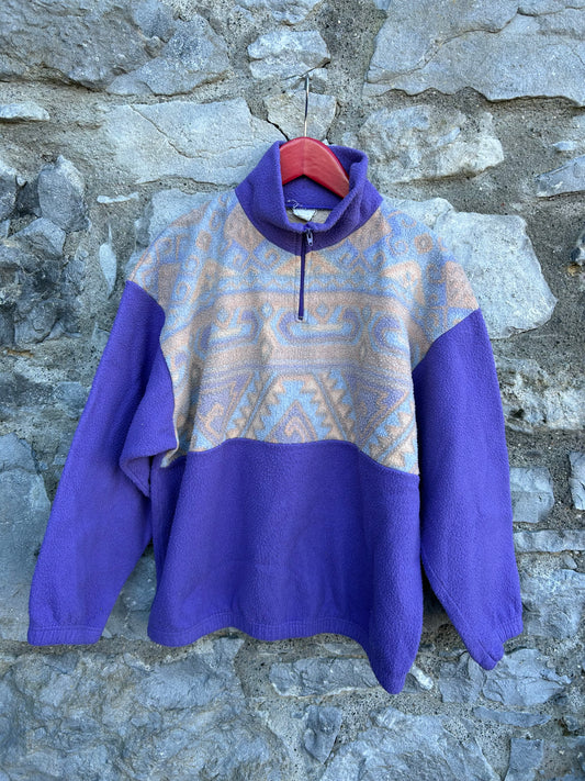 80s Aztec purple fleece  12-13y (152-158cm)