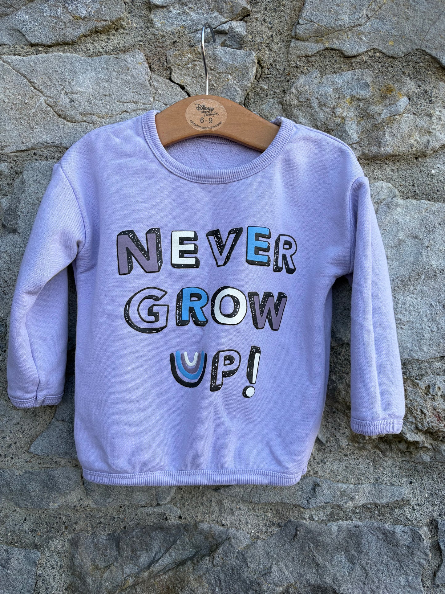 Never grow up sweatshirt 12-18m (80-86cm)