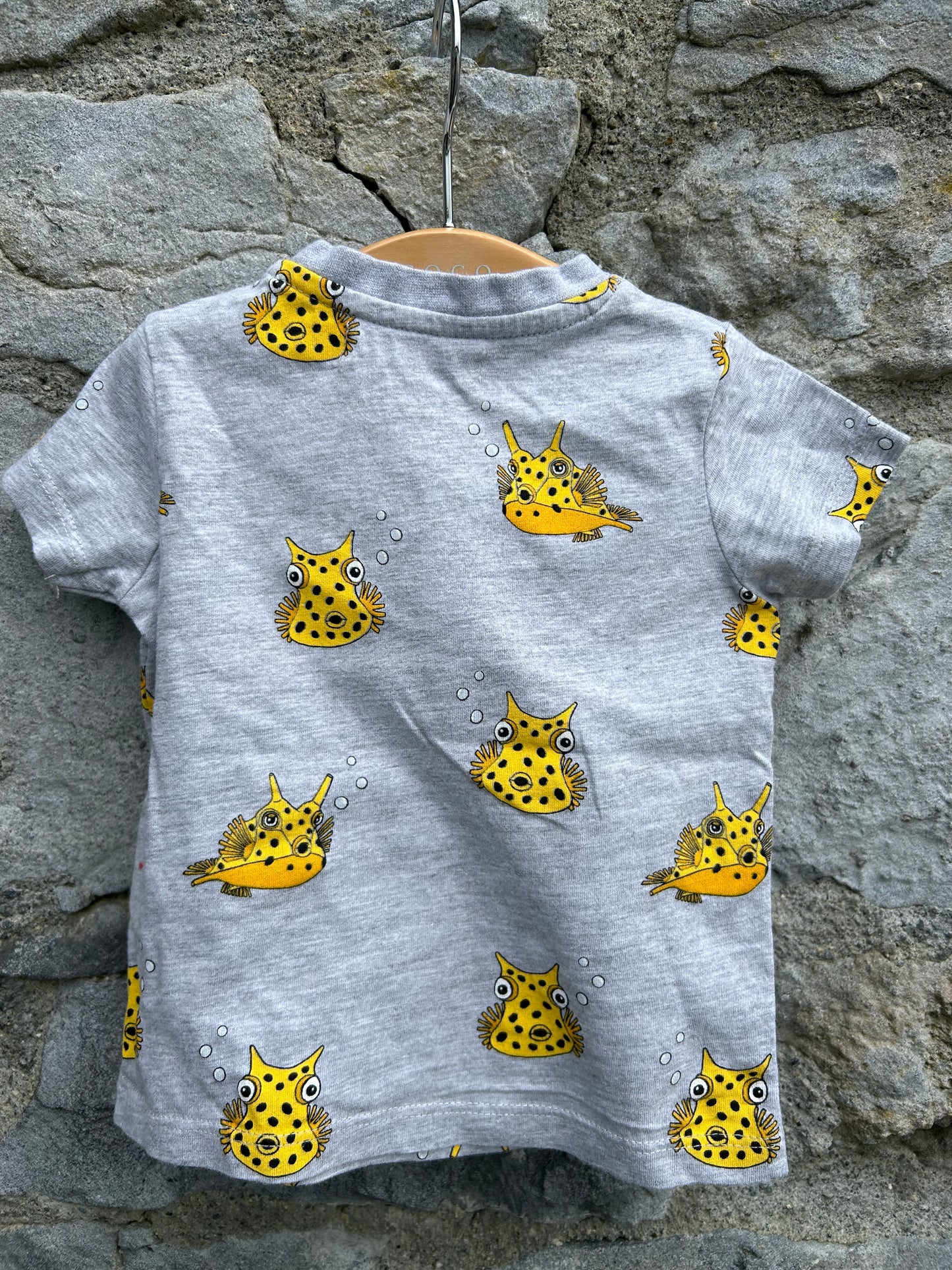 Fish grey T-shirt  3-6m (62-68cm)