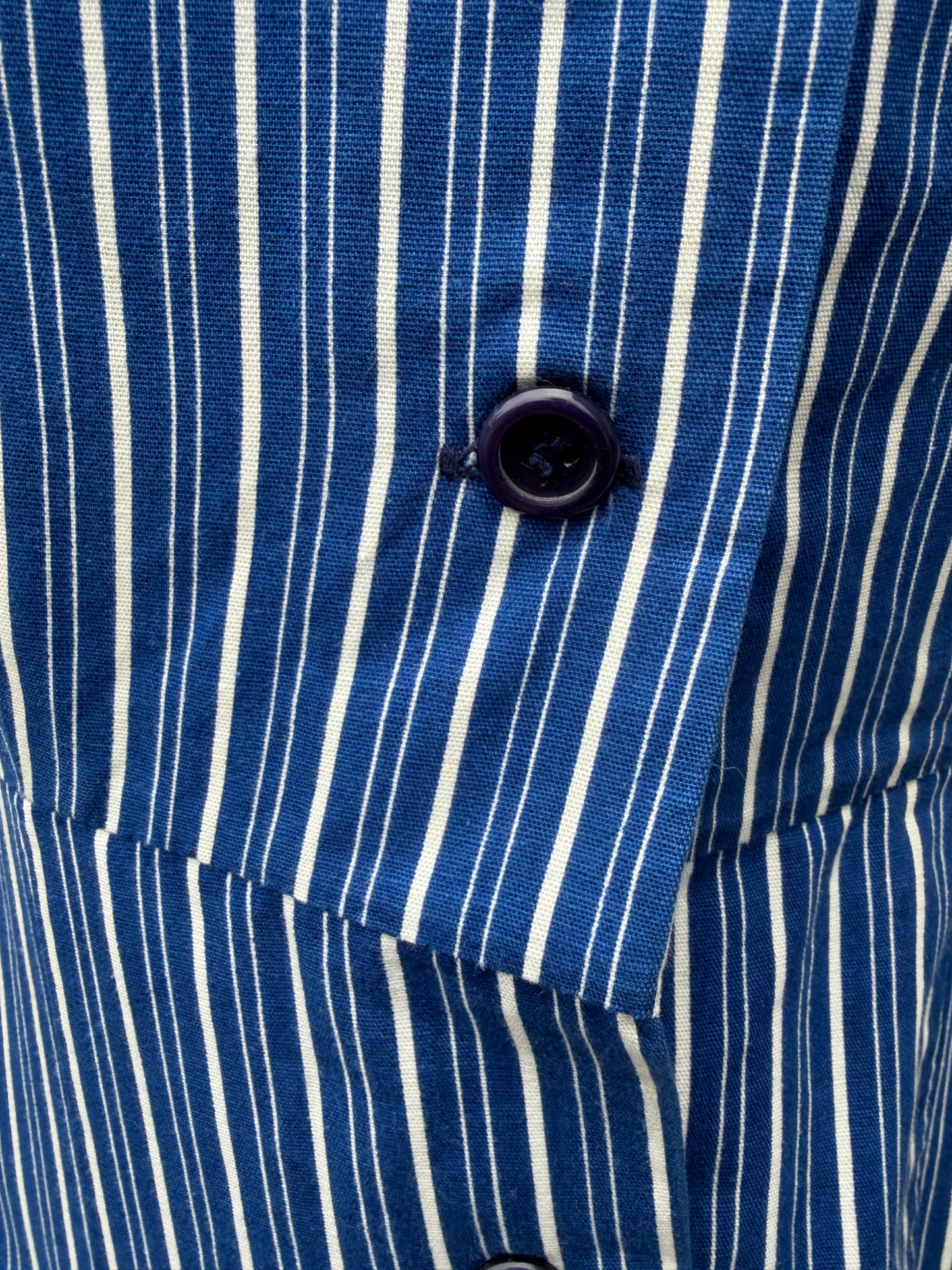80s blue&white stripy dress uk 8