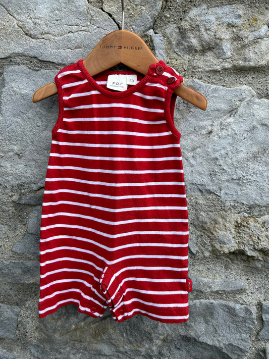 PoP Red stripy rompers   Newborn (50cm)