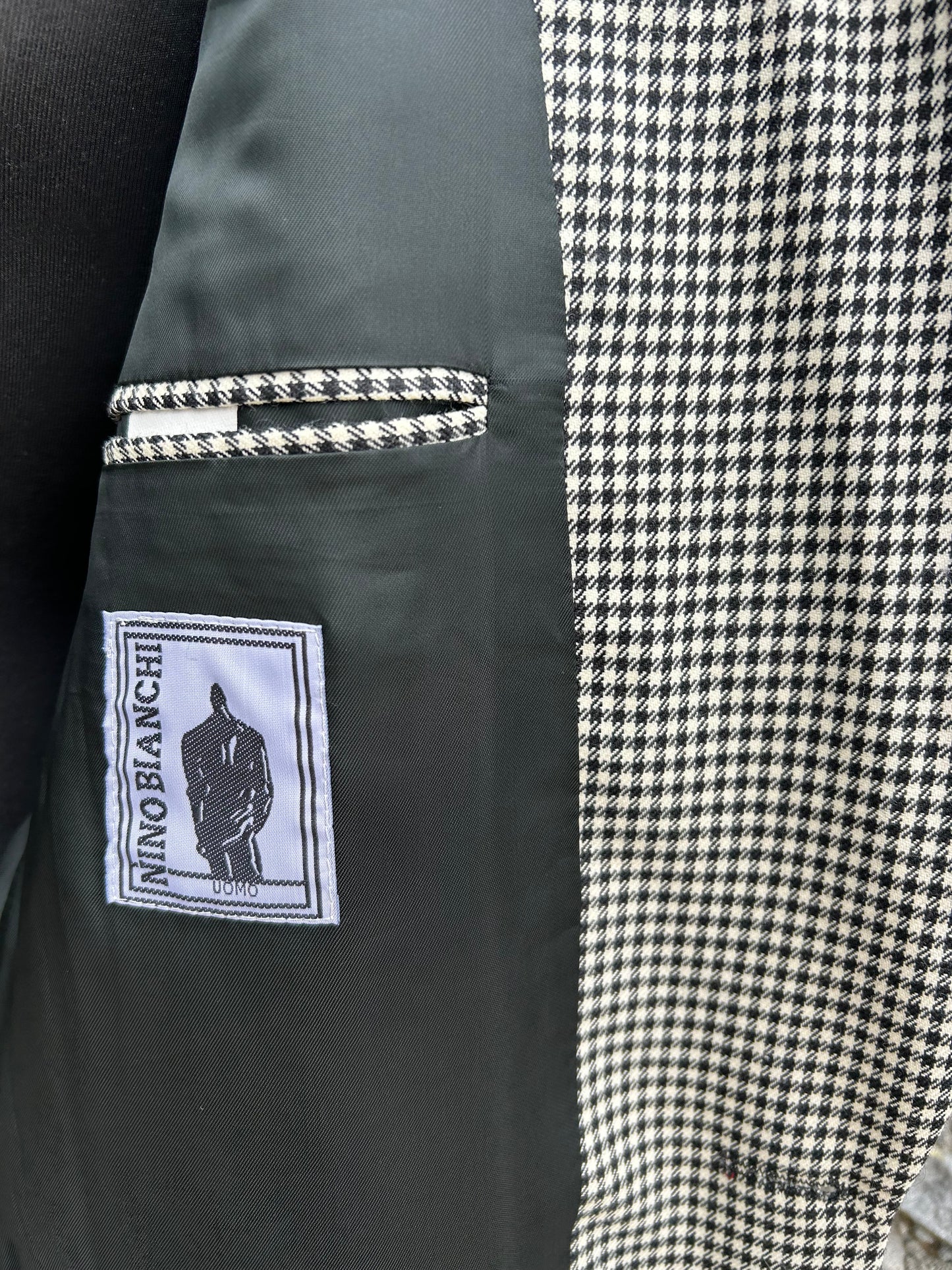 90s Black&white gingham jacket Medium