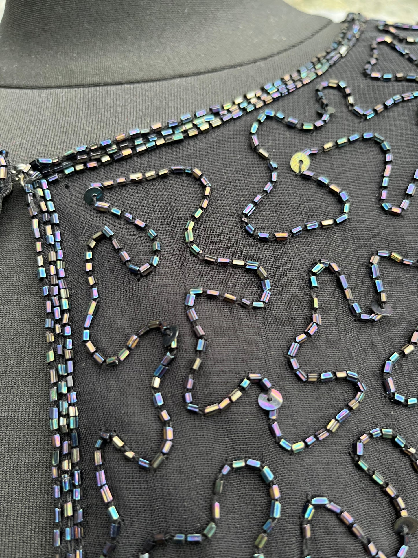 80s black sequin jacket uk 8-10