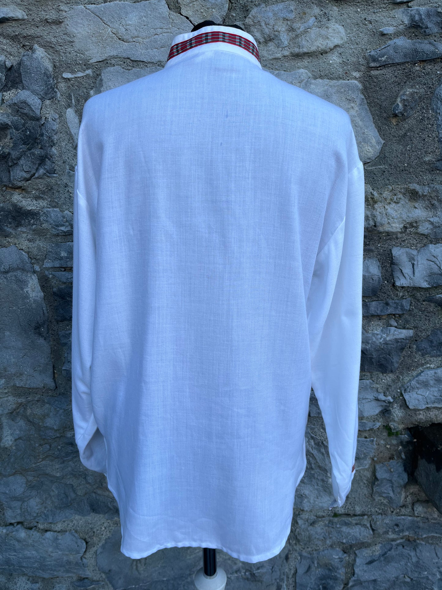 80s white folk blouse uk 10-12