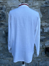 Load image into Gallery viewer, 80s white folk blouse uk 10-12
