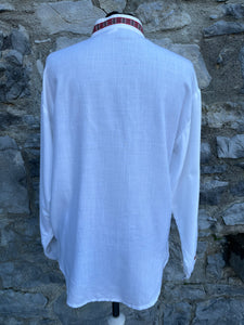 80s white folk blouse uk 10-12