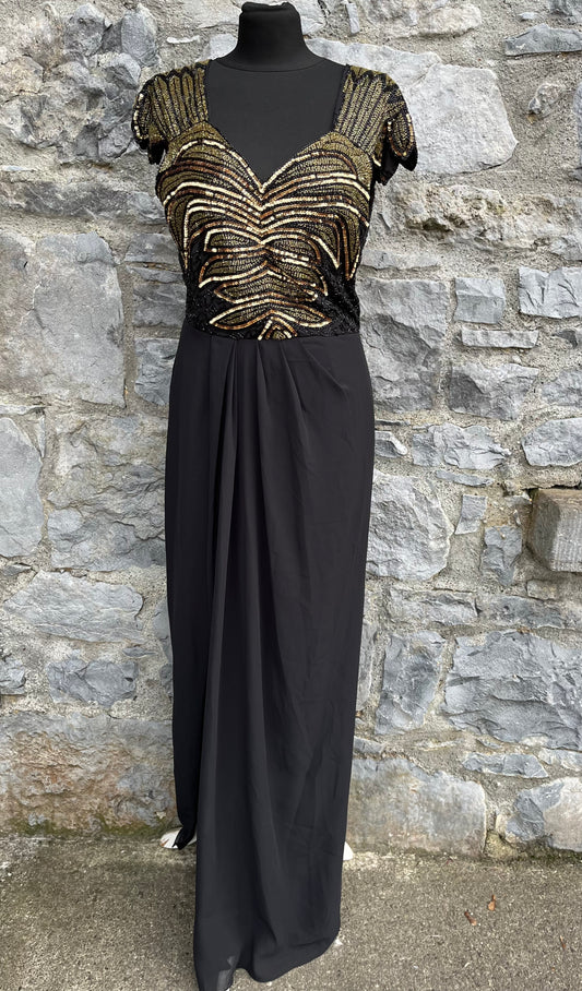 Black sequin maxi dress uk 8