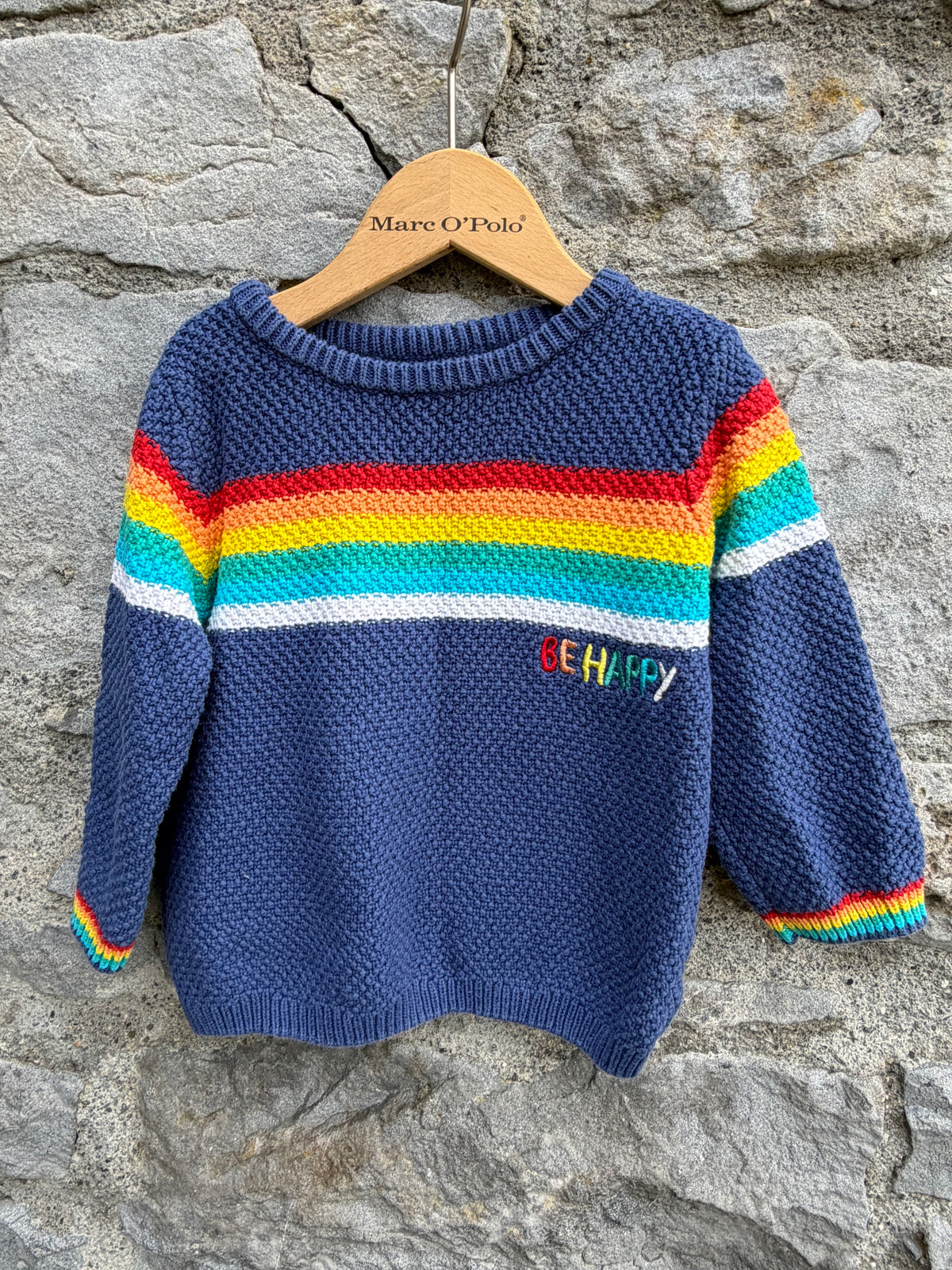 Be happy rainbow stripes jumper 12-18m (80-86cm)