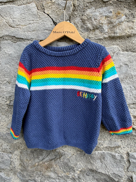 Be happy rainbow stripes jumper 12-18m (80-86cm)