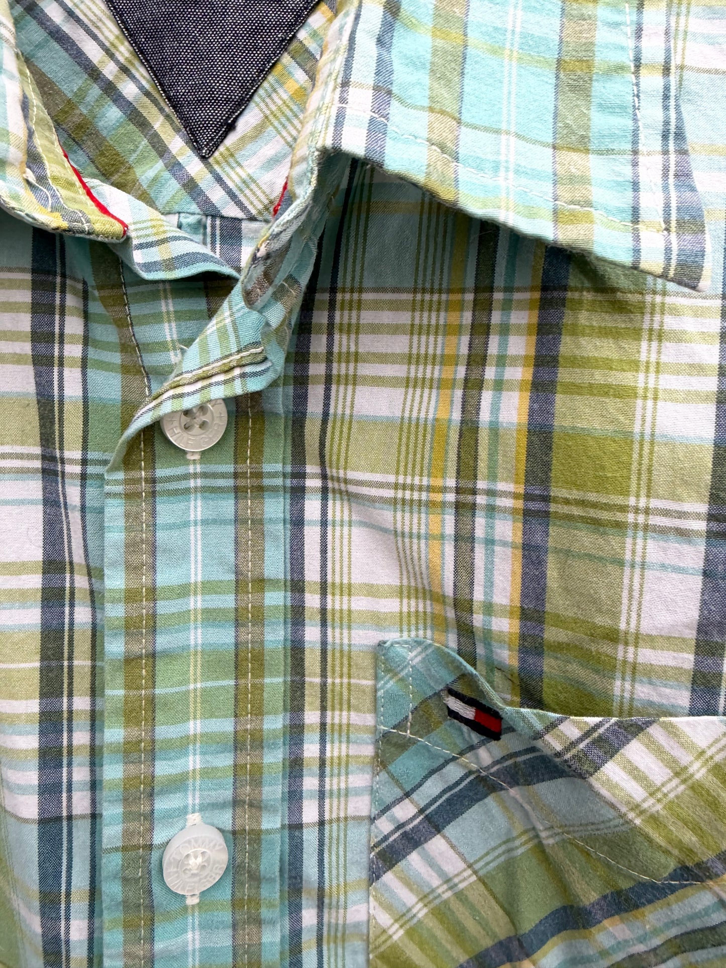 TH green check shirt  6-7y (116-122cm)