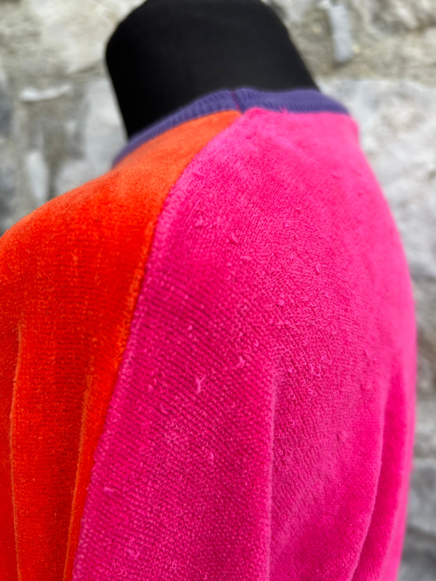 Pink&orange velour sweatshirt uk 8-10