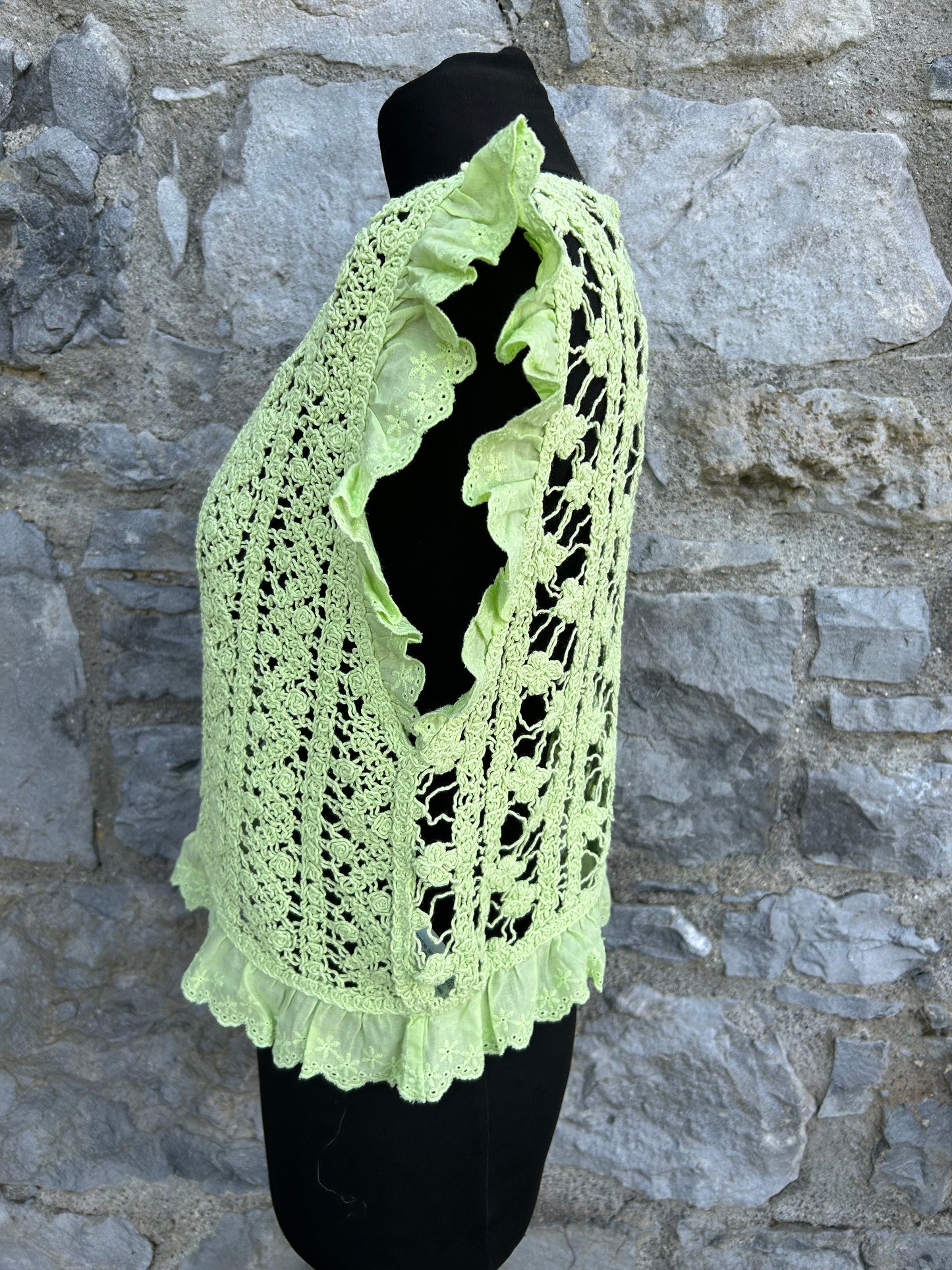 Lime green lace top uk 10-12