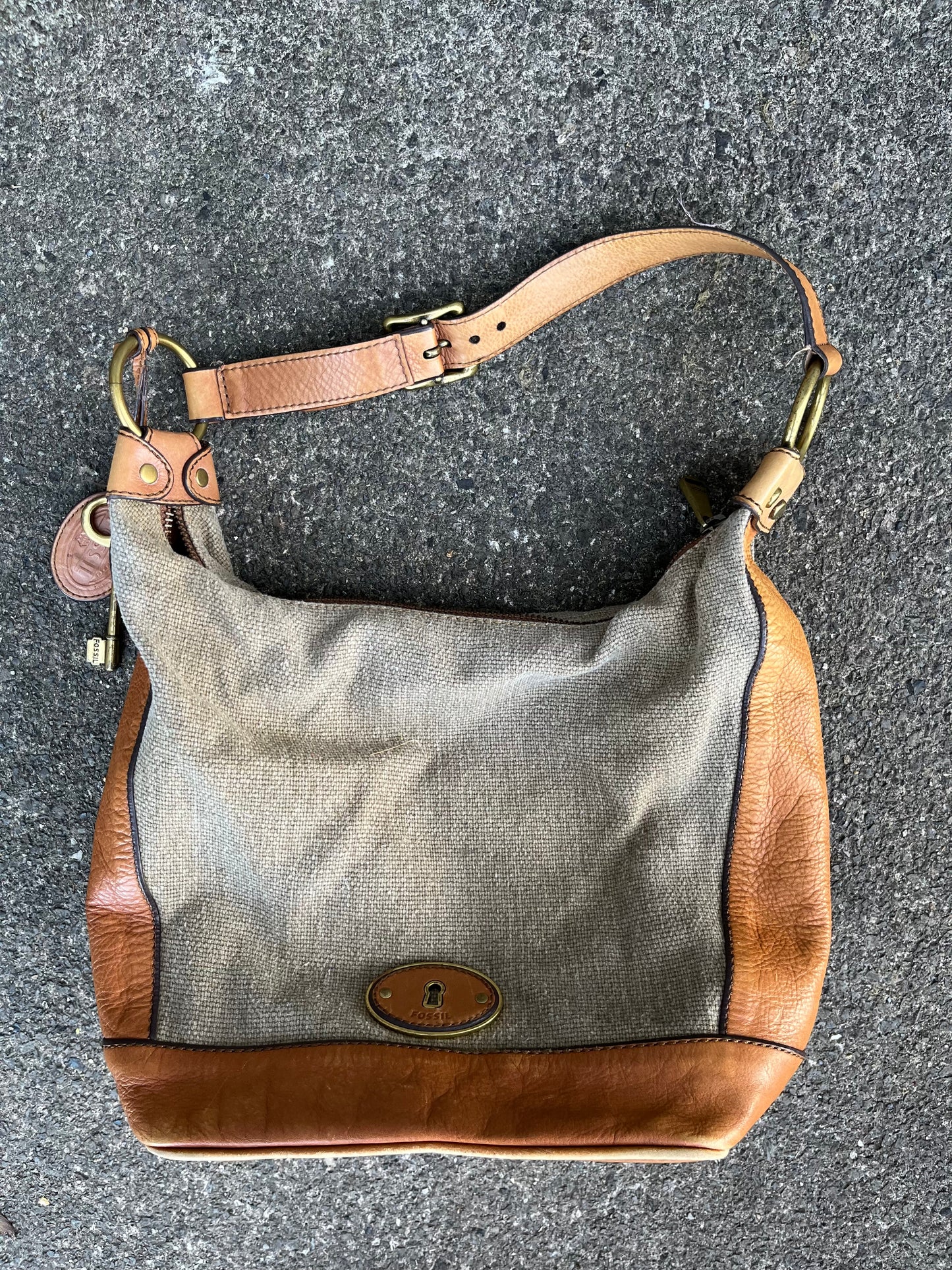 Linen&leather bag