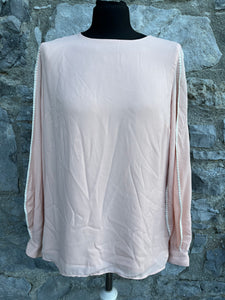 Light peach balloon sleeves blouse uk 10
