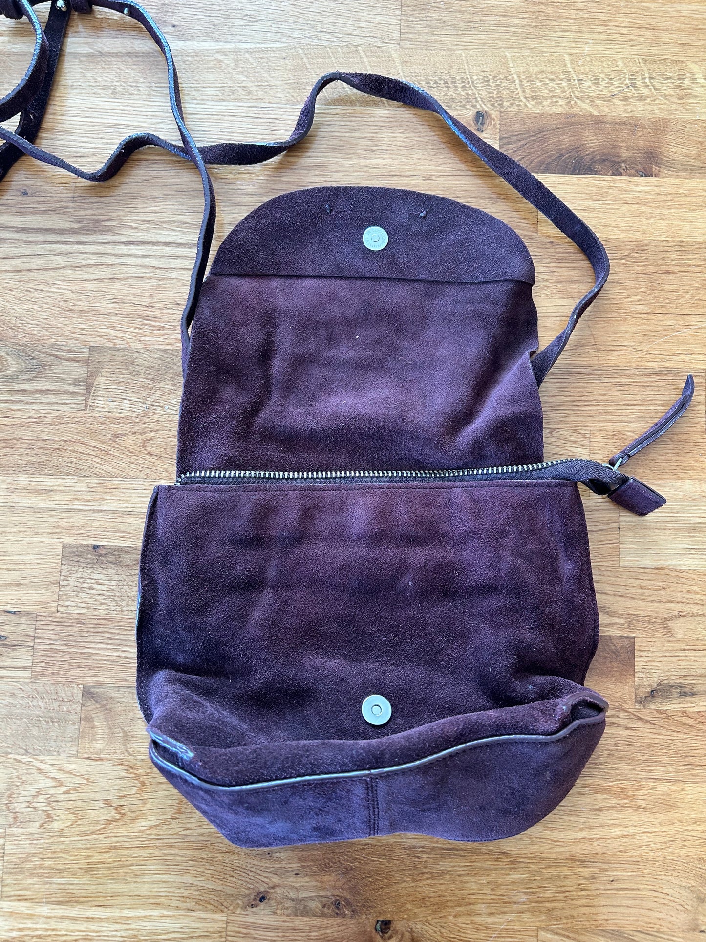 Suede crossbody bag