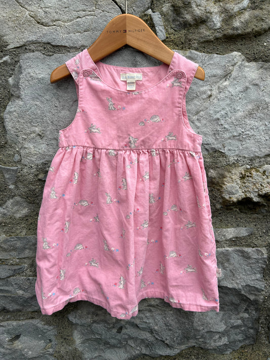 Pink bunny cord pinafore  6-12m (68-80cm)