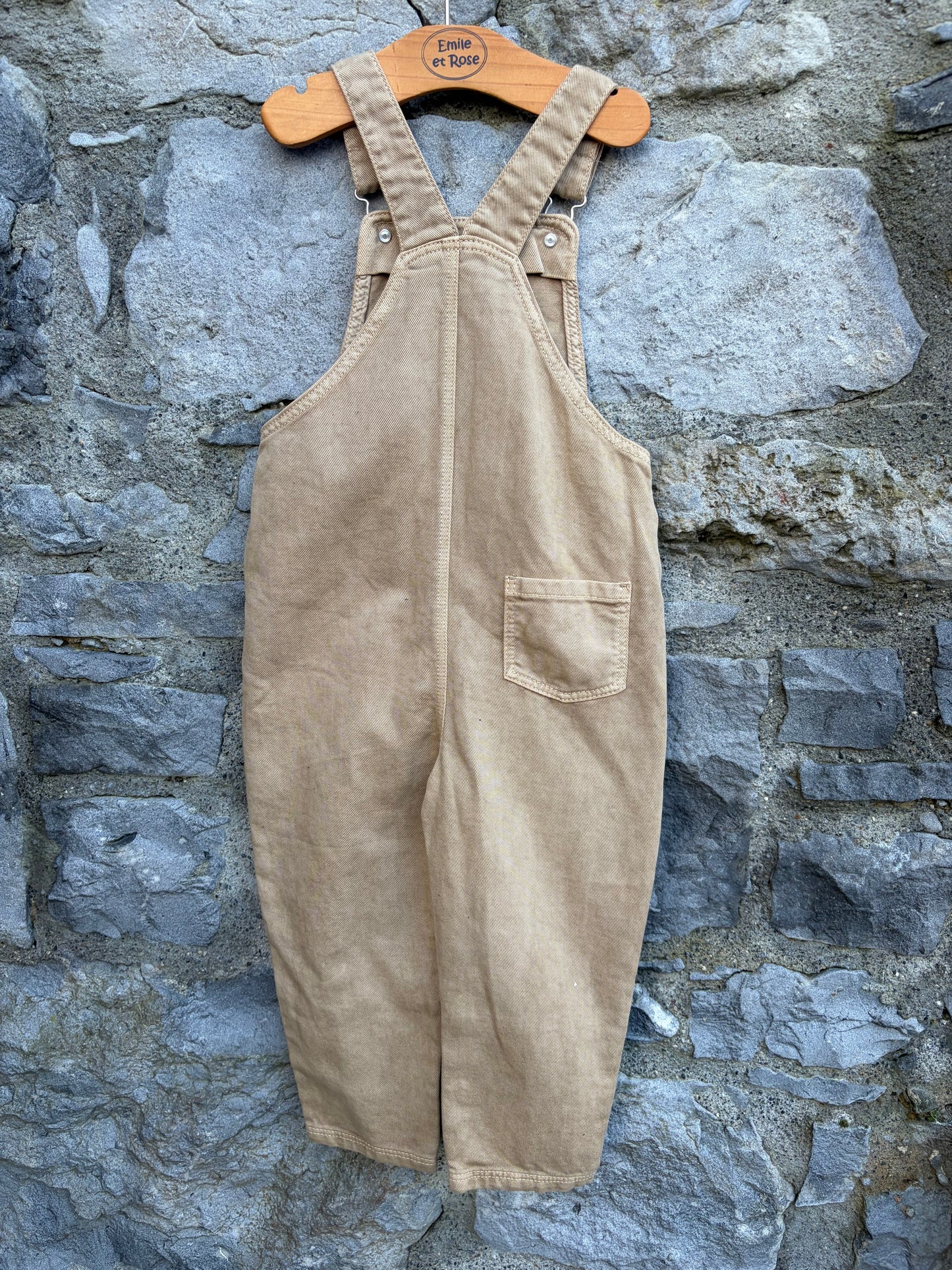 Light brown denim dungarees  2-3y (92-98cm)