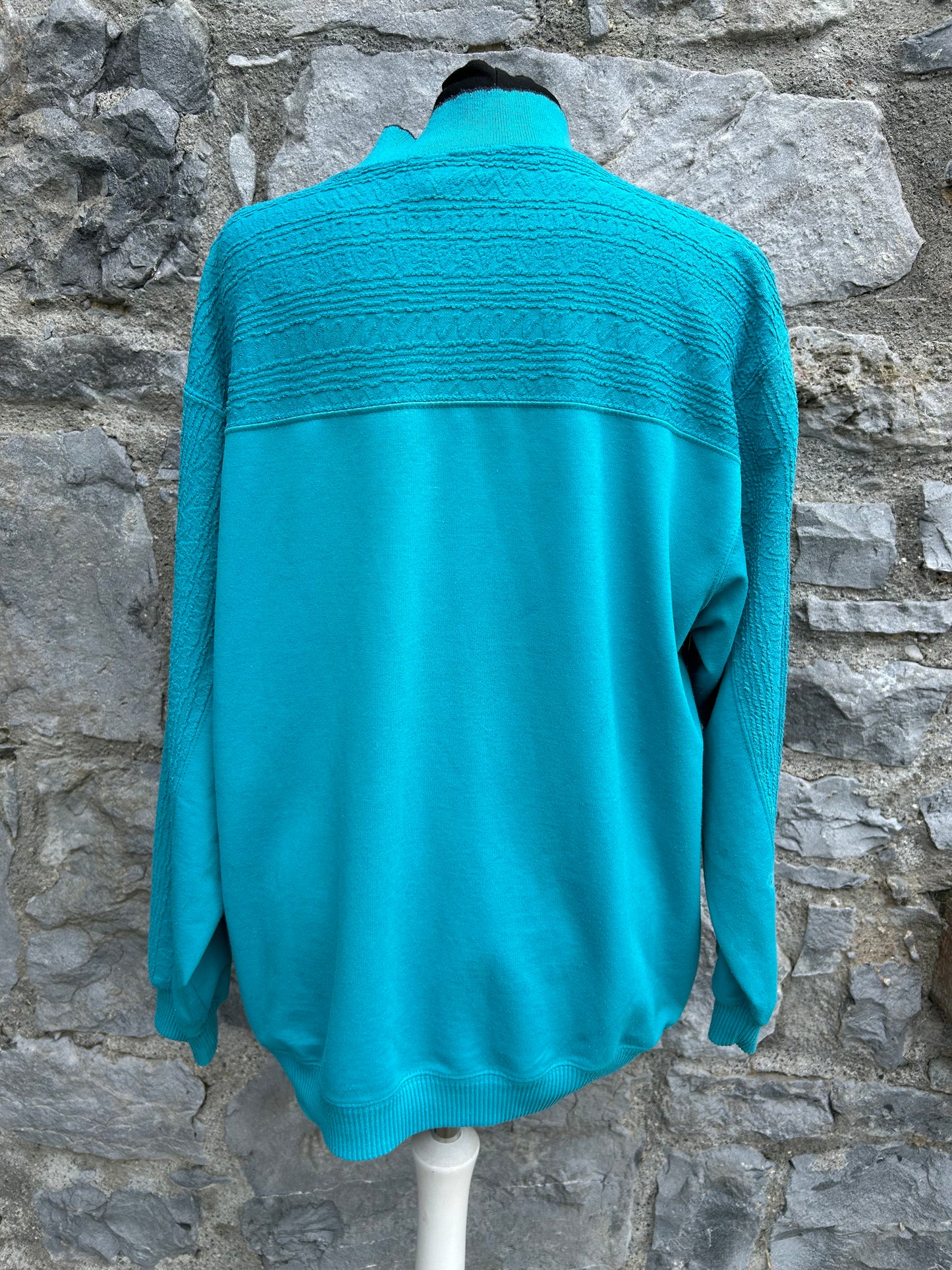 80s geometric teal sweatshirt uk 14