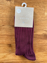 Load image into Gallery viewer, Burgundy socks  uk 1-3 (eu 34-36)
