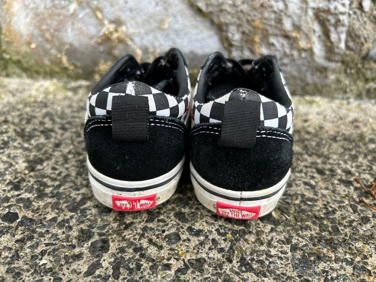 Fire&black checker trainers  uk 7.5 (eu 24.5)