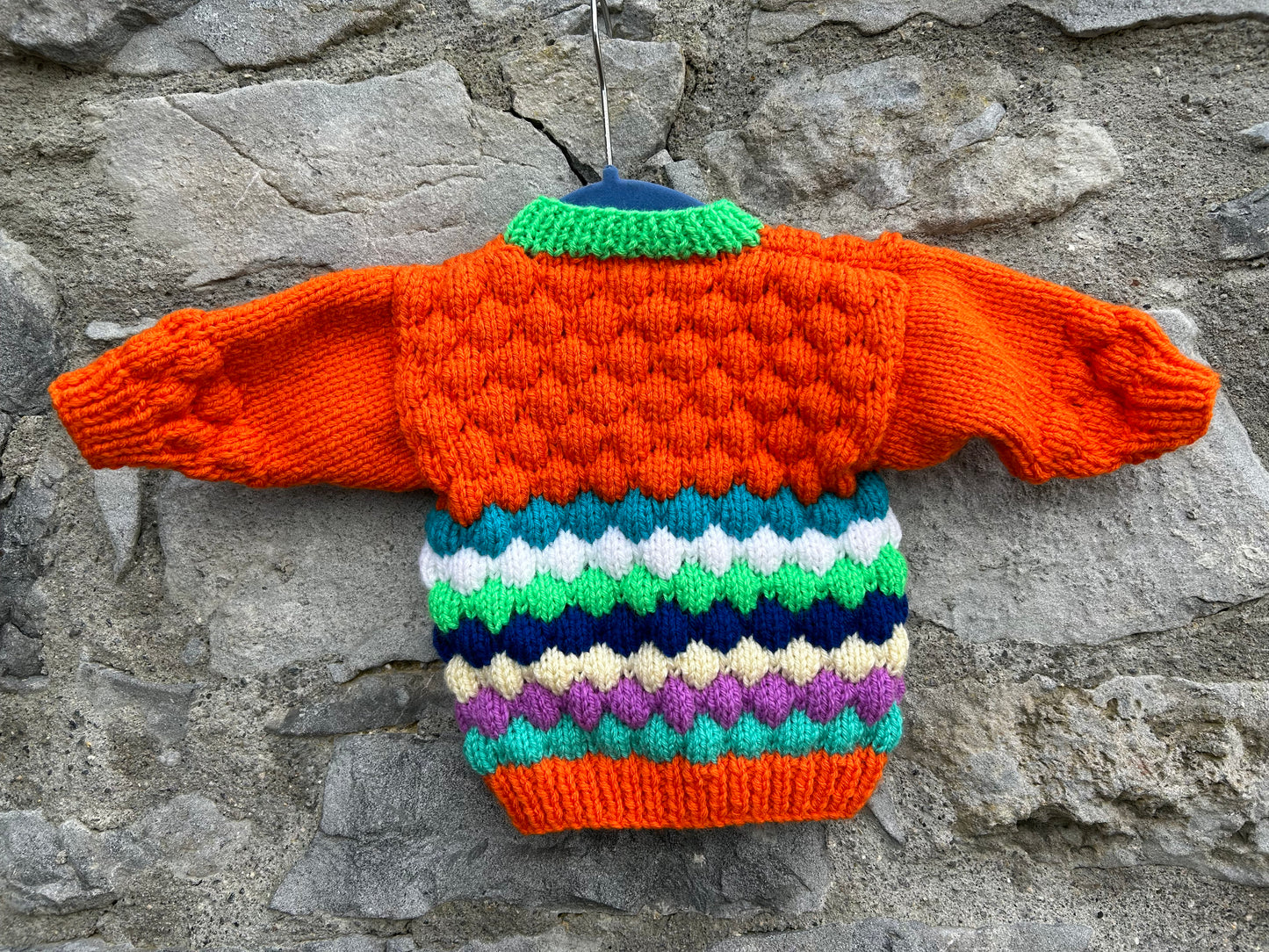 Orange bubble knit cardigan  3m (62cm)