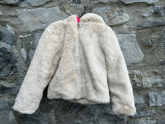 Beige faux fur jacket 3y (98cm)