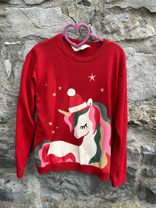Unicorn red jumper 7-8y (122-128cm)