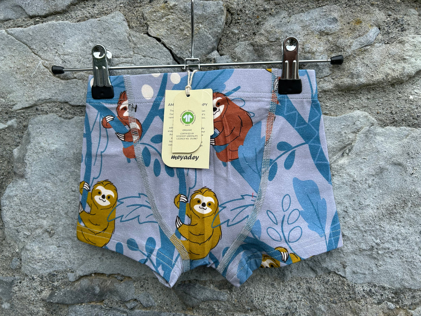 Sloth blue boxer shorts  18-24m (86-92cm)