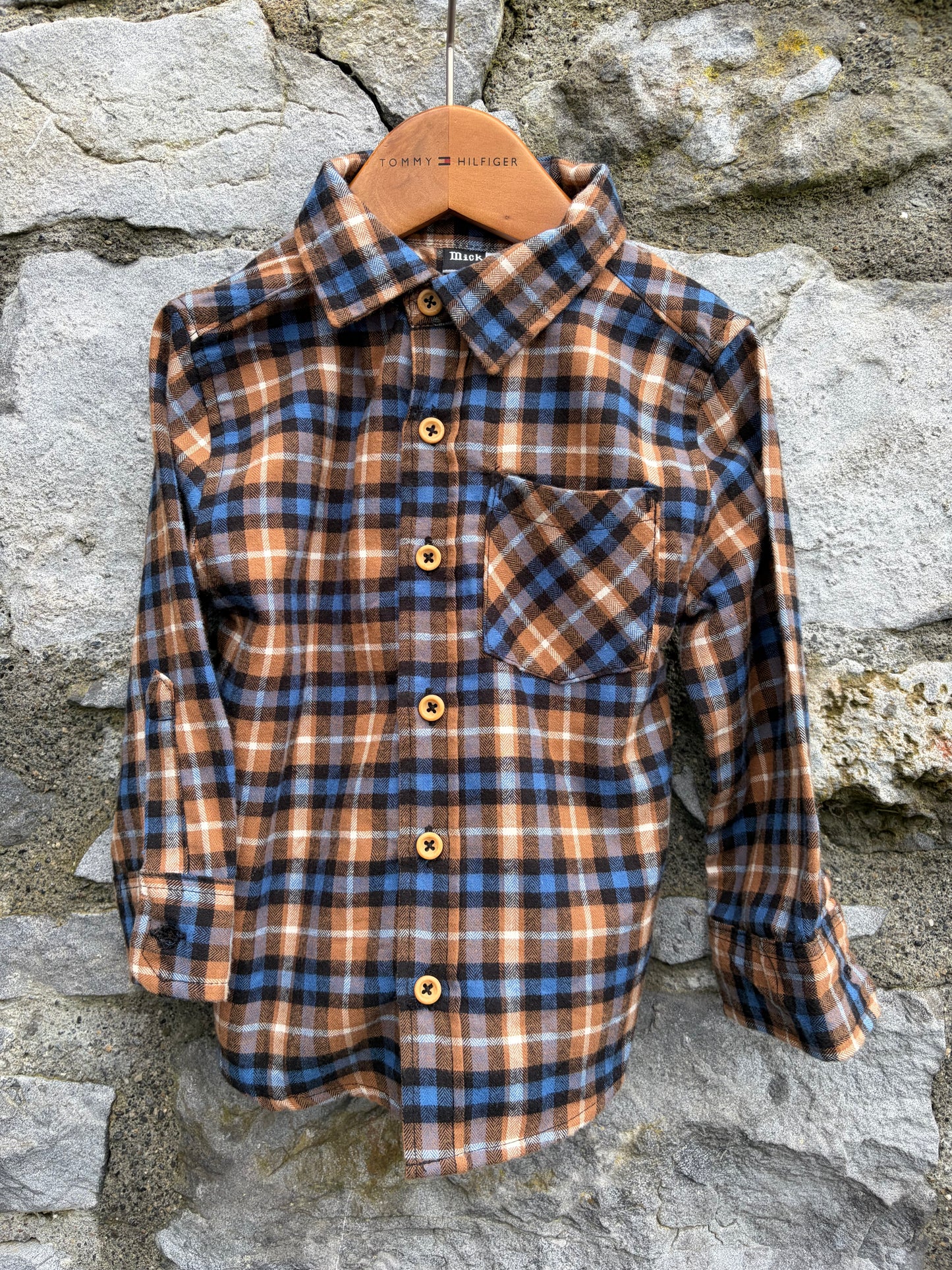 Brown&blue check shirt  18-24m (86-92cm)