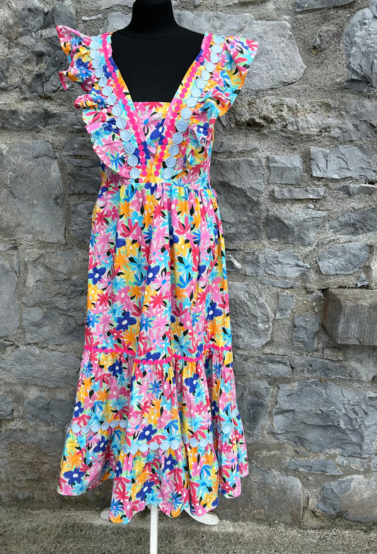 Colourful flowers maxi dress uk 10-12