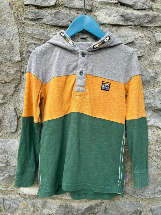 Grey&yellow&green hoodie  7-8y (122-128cm)