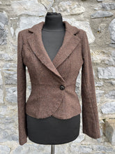 Load image into Gallery viewer, Brown tweed jacket uk 6-8

