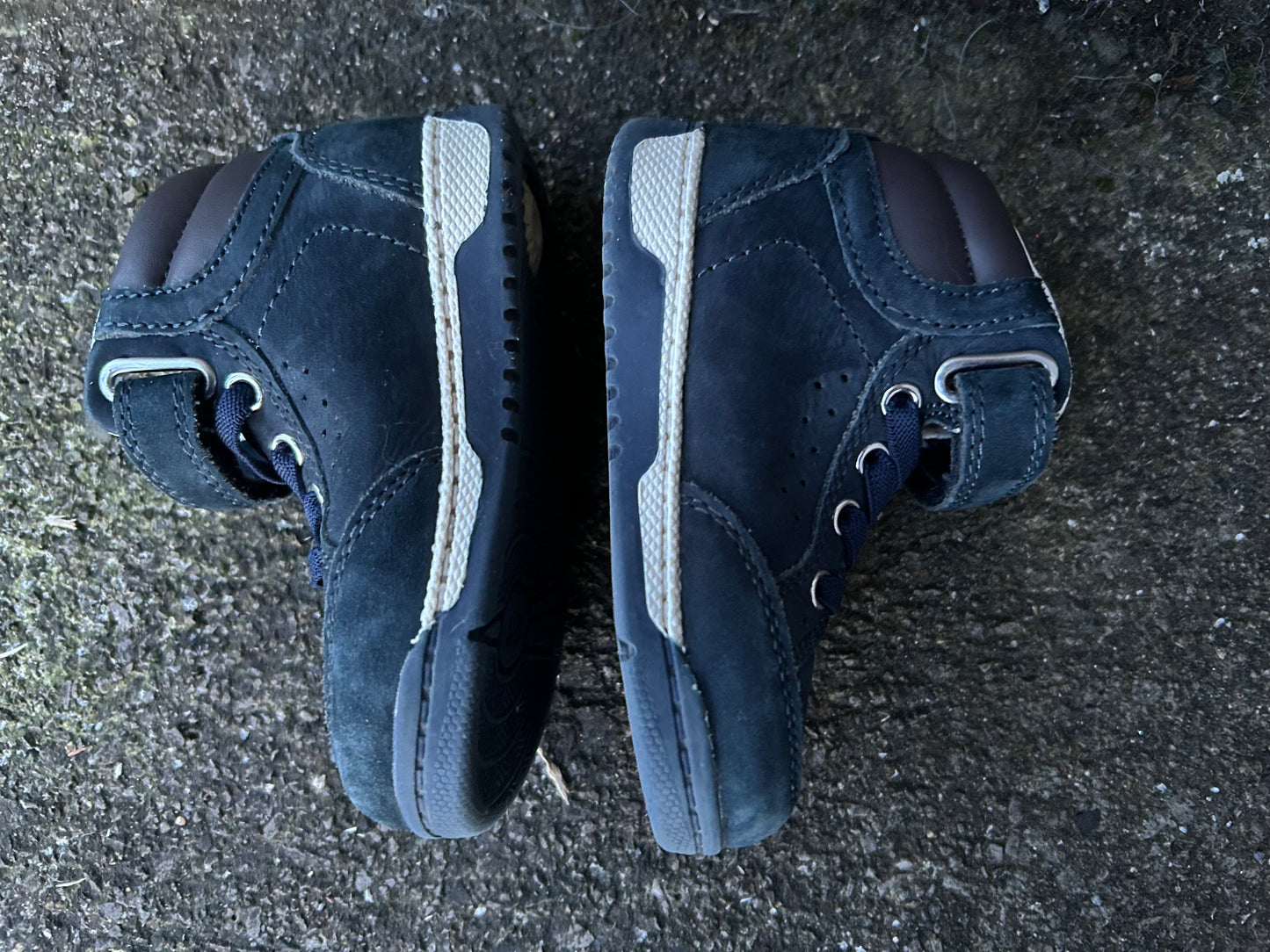 Navy leather boots  uk 4.5 (eu 21)