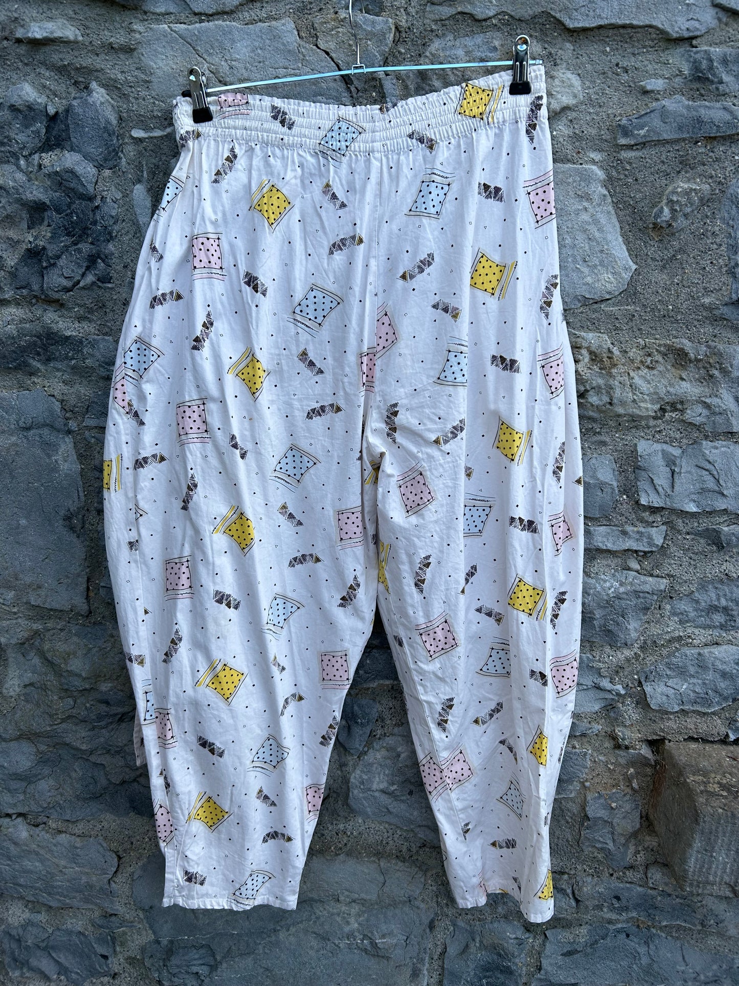 80s white spotty squares pants uk 16