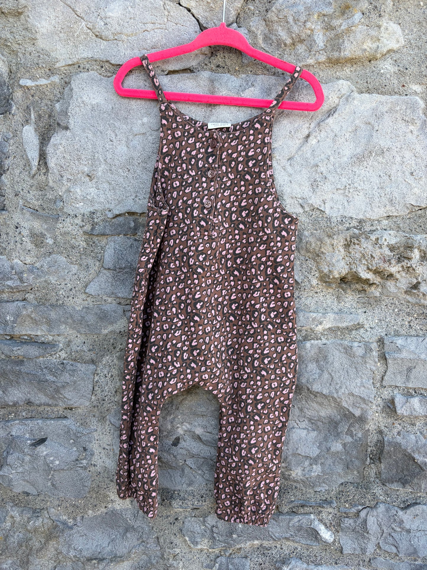 Leopard print brown jumpsuit  12-18m (80-86cm)