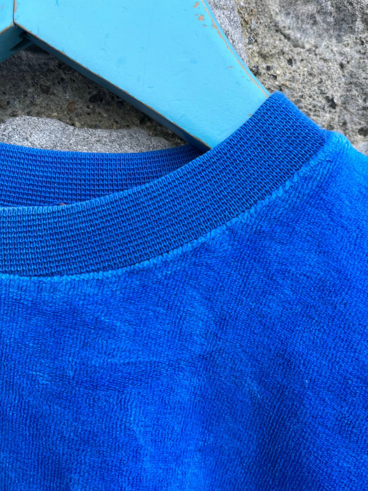 Blue velour sweatshirt   12-18m (80-86cm)