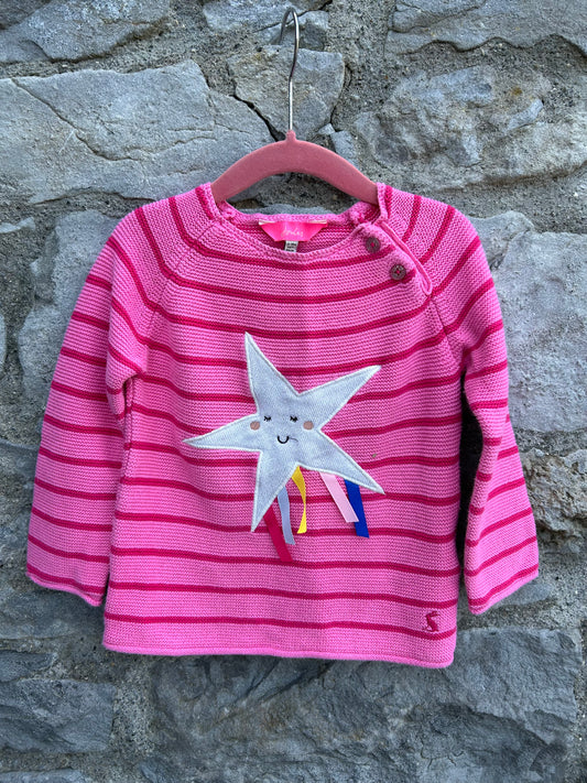 Star pink stripy jumper 12-18m (80-86cm)