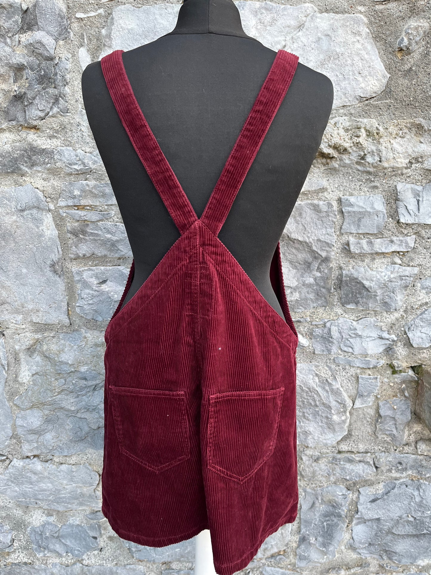 Maroon cord pinafore uk 12-14