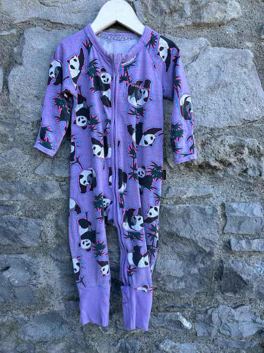 Panda purple onesie 9-12m (74-80cm)