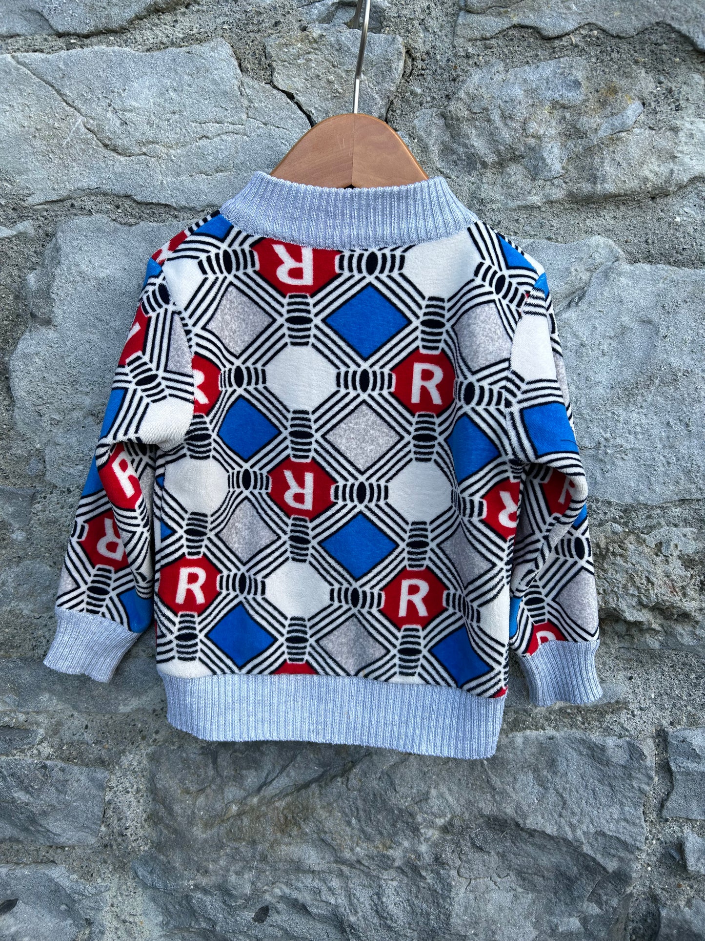 Diamond pattern grey zip cardigan  18-24m (86-92cm)