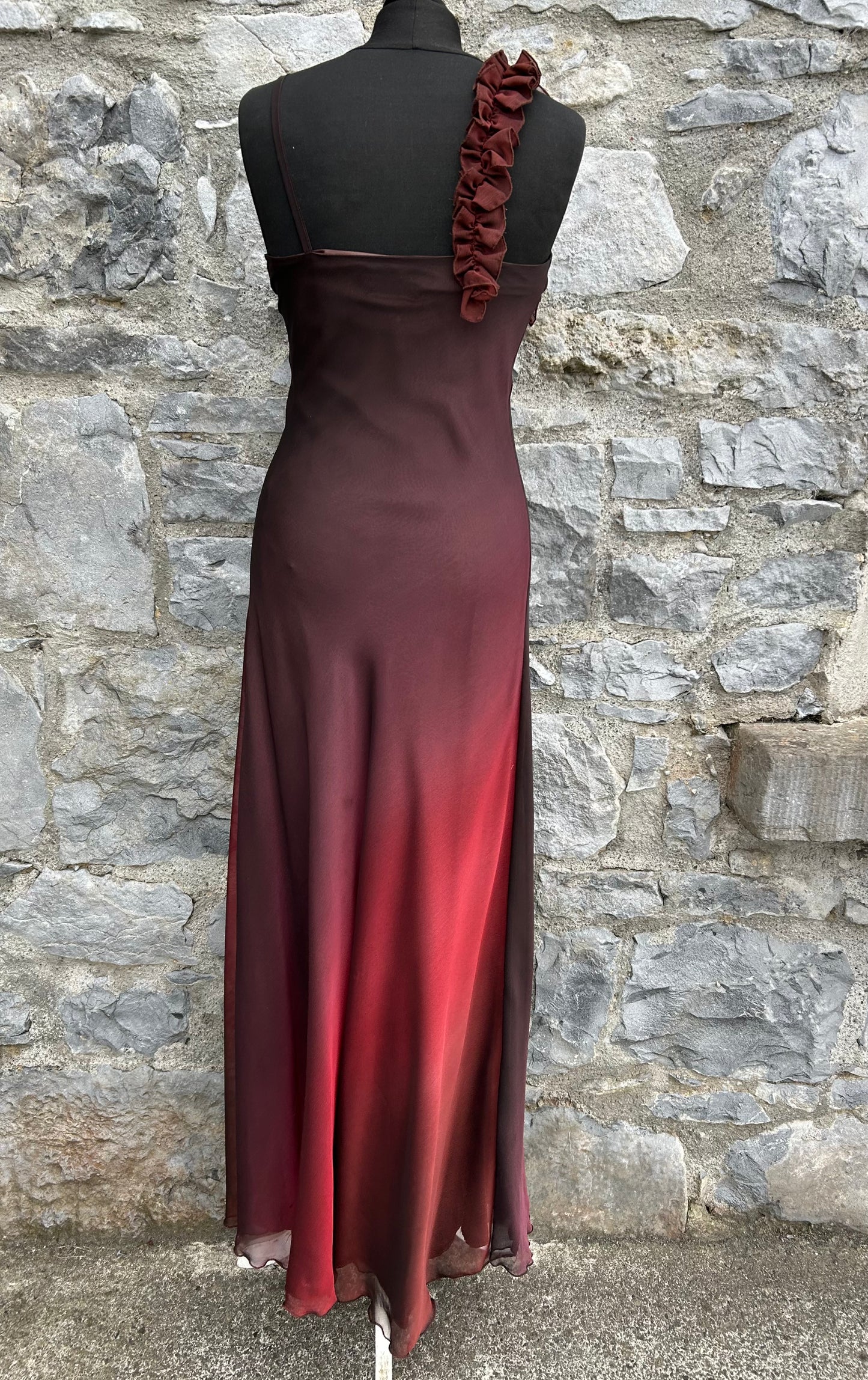 Y2K maroon ombré maxi dress uk 6-8