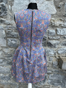Blue patterned dress uk 8